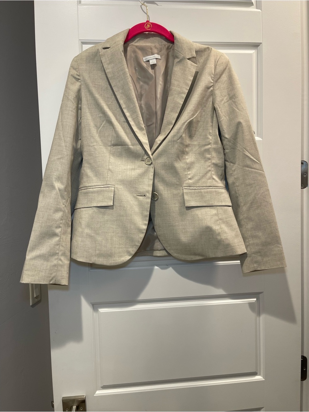New York & Company Light Beige Tailored Blazer